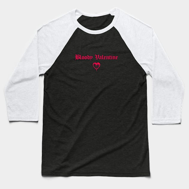 Bloody Valentines Day Emo Goth Bleeding Heart Grunge Aesthetic Baseball T-Shirt by btcillustration